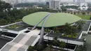 Pemandangan Gedung Nusantara atau Gedung Kura-Kura di Kompleks Parlemen, Senayan, Jakarta, Kamis (19/5/2022). Dome Gedung Nusantara atau Gedung Kura-Kura disebut sudah mengalami kerusakan seperti mengelupas, catnya mulai pudar, dan menyebabkan kebocoran sehingga dirasa perlu diperbaiki. (Liputan6.com/Angga Yuniar)