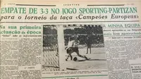 Koran mengabarkan pertandingan pertama Piala Champions. (Dok UEFA)