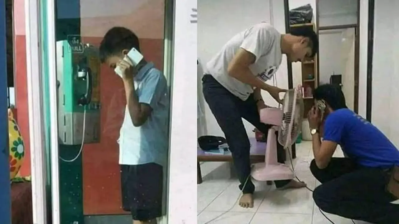 7 Potret Nyeleneh Orang saat Telponan Ini Bikin Geleng Kepala