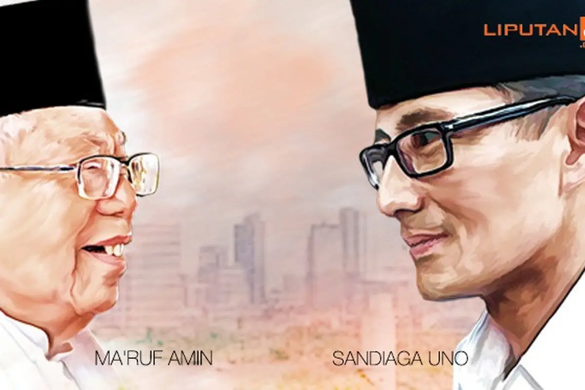 Banner Infografis Headline Adu Amunisi Ma'ruf Amin Vs Sandiaga Uno