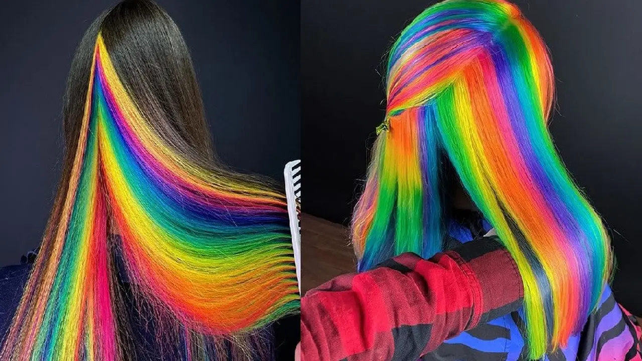rambut pelangi