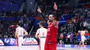 Pebasket Kanada, Dillon Brooks merayakan kemenangan atas Spanyol pada laga Grup L Piala Dunia FIBA 2023 di Indonesia Arena, Senayan, Jakarta, Minggu (03/09/2023). Kanada lolos ke babak perempat final setelah menang dengan skor 88-85. (Bola.com/Bagasakara Lazuardi)