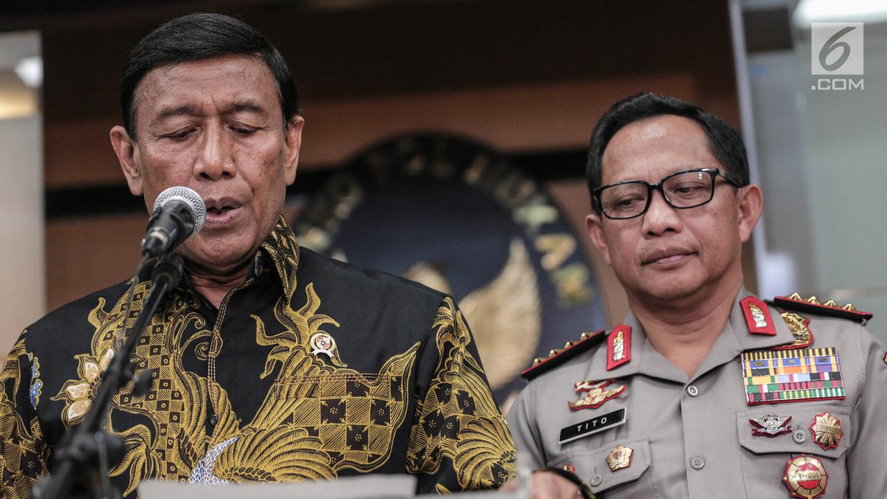 Wiranto Pimpin Rakor dengan Panglima Tni, Kapolri, BIN, Menhan, Bea dan Cukai