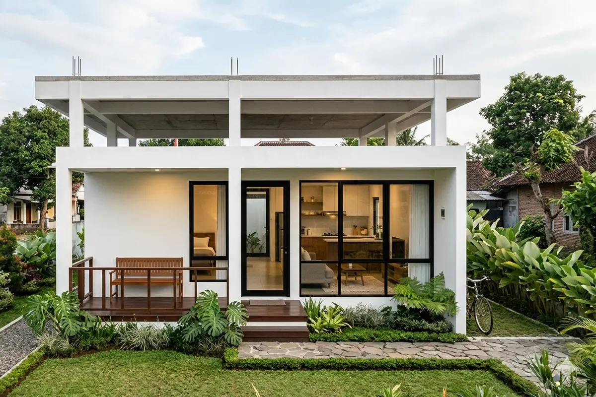 Contoh Rumah Tumbuh 1 Lantai di Desa. Gemini