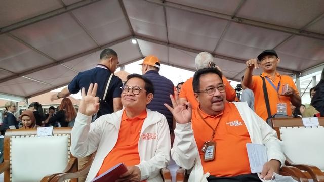 Pramono Anung-Rano Karno menghadiri Deklarasi Kampanye Damai Pilkada Jakarta 2024 di Kota Tua, Tamansari, Jakarta Barat, Selasa (24/9/2024).