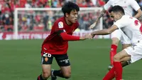 1. Takefusa Kubo (RCD Mallorca): Talenta muda asal Jepang ini merupakan pemain milik Real Madrid yang saat ini dipinjamkan ke RCD Mallorca. (Foto/La Liga)