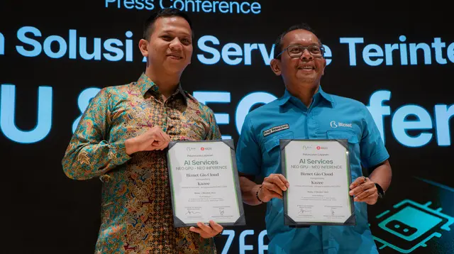 CEO Kazee, Ariya bersama CEO Biznet Gio, Dondy Bappedyanto. Credit: Biznet Gio