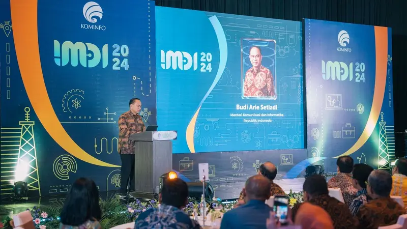 Menkominfo Budi Arie Setiadi di acara peluncuran hasil pengukuran IMDI 2024 di Jakarta, Selasa (10/9/2024). Credit: Kominfo