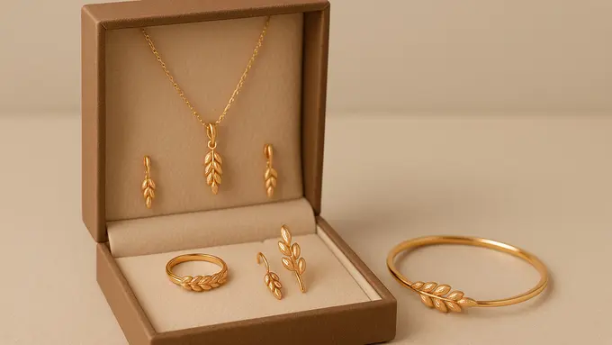 Model Satu Set Perhiasan Emas Padi/Ilustrasi oleh AI