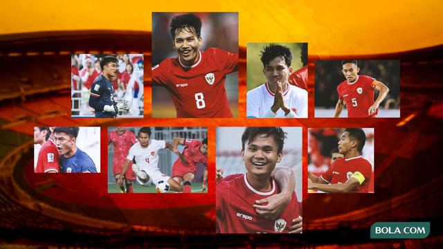 Kolase - Aksi Rizky Ridho, Witan Sulaeman, Komang Teguh, dan Ernando bersama Timnas Indonesia U-23