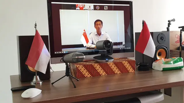 Menteri Perhubungan Budi Karya Sumadi mengadakan pertemuan secara virtual dengan Menteri Transportasi Singapura, Ong Ye Kung. (Foto: Kemenhub)