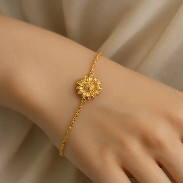 Model Gelang Emas Elegan 2 Gram Motif Bunga dan Kupu Trendi