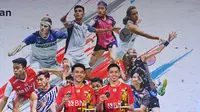 Ganda putra Indonesia Fajar Alfian/Muhammad Rian Ardianto&nbsp;menjuarai turnamen&nbsp;bulu tangkis Indonesia Masters&nbsp;2022 di Jakarta, 12 Juni 2022. (ADEK BERRY / AFP)