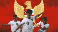 Timnas Indonesia U-20 - Hokky Caraka, Rabbani Tasnim, Ronaldo Kwateh (Bola.com/Adreanus Titus)