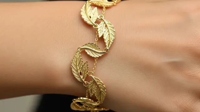 Model Gelang Daun Rantai Emas 24 Karat untuk Tangan Kurus