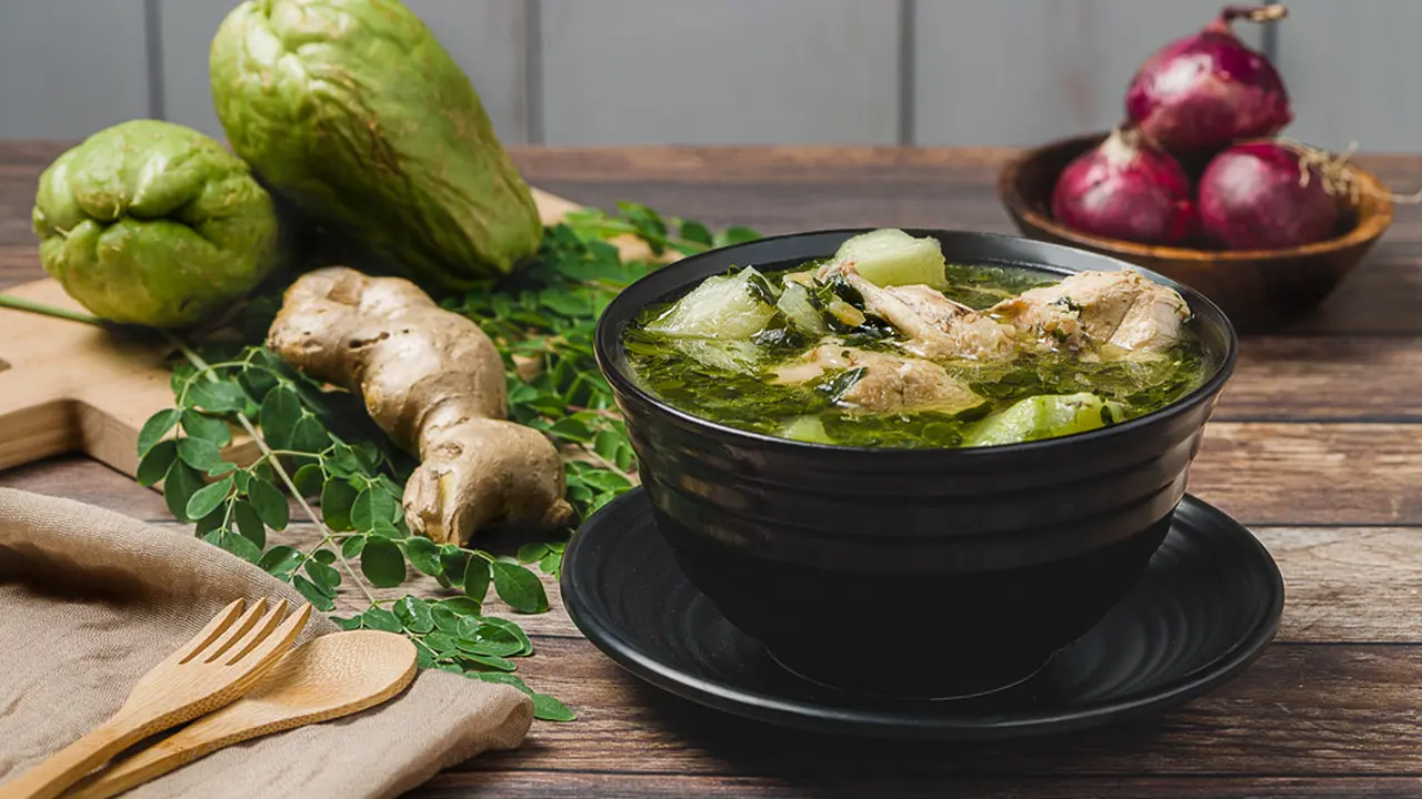 resep sop ayam daun kelor labu siam