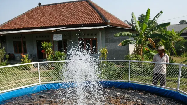 Ide Ternak Ikan Campur atau Polikultur di Kolam Kecil. AI