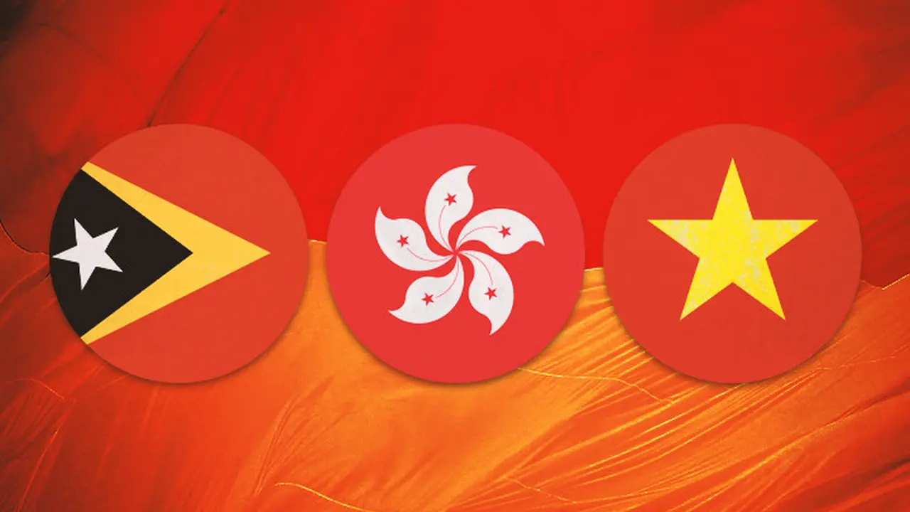 Timnas Indonesia - Bendera Timor Leste, Hong Kong, Vietnam