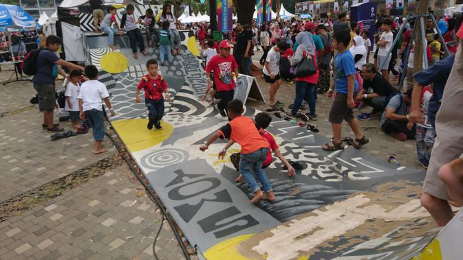 Arena bermain anak yang ada di festival Asian Games 2018, Kompleks Gelora Bung Karno, Jakarta. (Bola.com/Muhammad Ivan Rida)