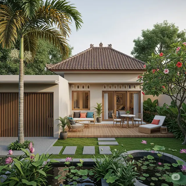 Desain Rumah Sederhana Ada Garasi Mobil. Foto: Gemini