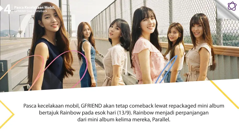 Pasca Kecelakaan Mobil, GFRIEND Siap Comeback. (Foto: Twitter/GFRDofficial, Desain: Nurman Abdul Hakim/Bintang.com)