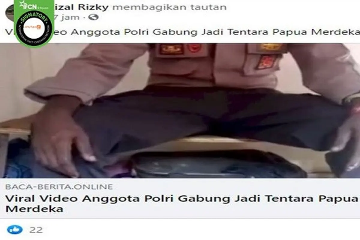 Gambar Tangkapan Layar Video yang Diklaim Pengakuan Anggota Polri (sumber:Facebook)
