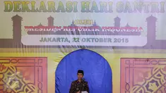 Presiden Joko Widodo meresmikan Hari Santri Nasional pada 22 Oktober di Masjid Istiqlal, Jakarta, Kamis (22/10/2015). Penetapan Hari Santri Nasional adalah bagian dari semangat mencintai Bangsa dan Negara Indonesia. (Liputan6.com/Faizal Fanani)