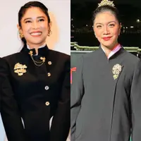 Lihat di sini beberapa potret beda siluet desain kebaya janggan yang dipakai public figure.