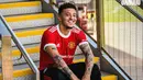 Jadon Sancho. Telah dua tahun menjadi incaran Manchester United, akhirnya pada 23 Agustus 2021 lalu transfer tersebut menjadi kenyataan. Jadon Sancho resmi diikat dari Borussia Dortmund senilai 85 juta euro selama 5 tahun dengan opsi perpanjangan 1 tahun. (Foto: manutd.com)