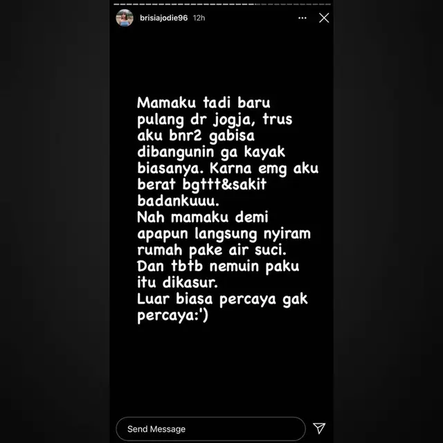 Curhat Brisia Jodie Alami Kejadian Mistis Hingga Luka Lebam, Diduga Kena Santet