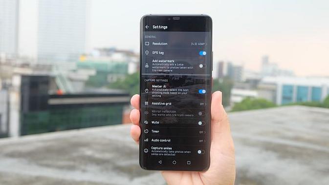 Tampilan pengaturan kamera Huawei Mate 20 Pro (Andina Librianty/Liputan6.com)