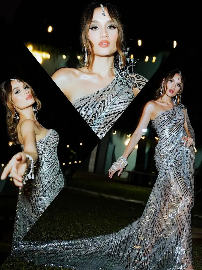 Pesona Glamor Cinta Laura dalam Balutan Gaun Semi Transparan Mirip Kain Sari di Diwali Party