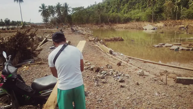 Desa Tapuwatu, hilang usai diterjang banjir bandang Konawe Utara Jumat (7/6/2019).(Liputan6.com/Ahmad Akbar Fua)