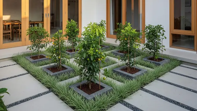 Kebun Buah Mini dengan Jalan Setapak Minimalis
