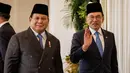 Usai upacara penyambutan, kedua pemimpin negara tersebut melakukan pertemuan bilateral di ruang kerja Presiden Prabowo. (Yasuyoshi CHIBA/AFP)