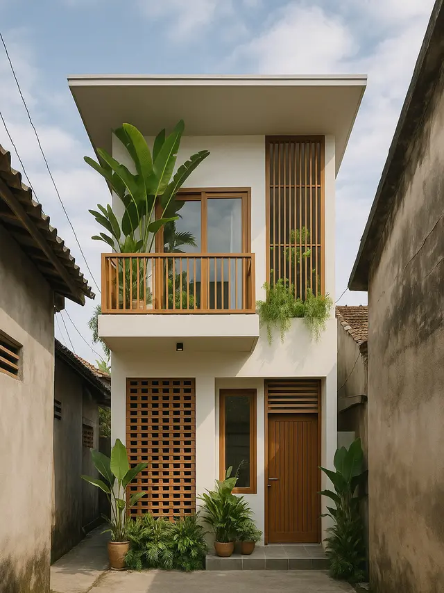 Model Rumah Tingkat Sederhana di Dalam Gang