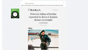 Penelusuran klaim Putri Raja Yordania jatuhkan 6 drone Iran.