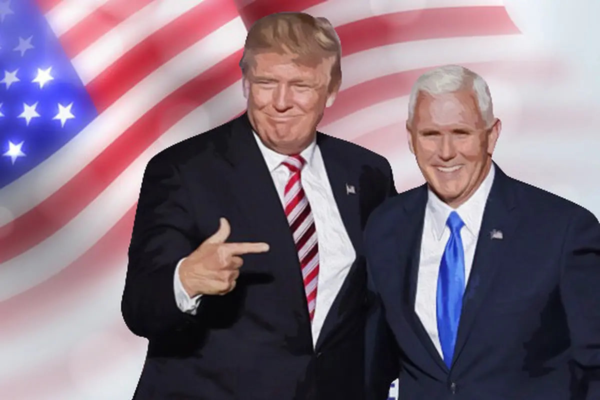 Ilustrasi Pilpres AS 2020, Donald Trump-Mike Pence. (Liputan6.com/Tri Yasni)