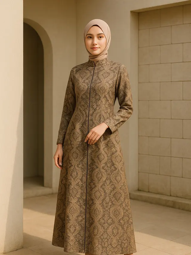 Model Dress Resleting Depan Elegan