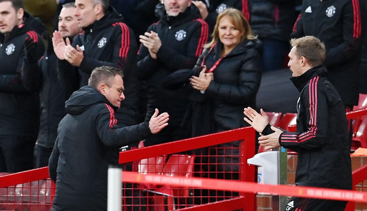 Dengan torehan positif ini, Manchester United naik ke posisi keenam klasemen Liga Inggris. Setan Merah mengemas 24 poin hasil dari tujuh kemenangan, tiga hasil imbang, dan menelan lima kekalahan. (AFP/Paul Ellis)