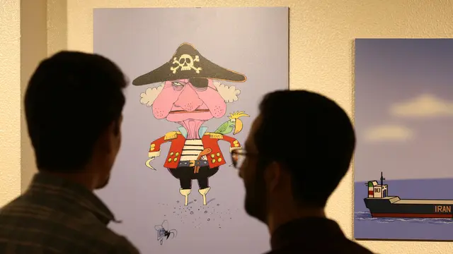 Karikatur Ratu Elizabeth II Jadi Bajak Laut Dipamerkan di Iran