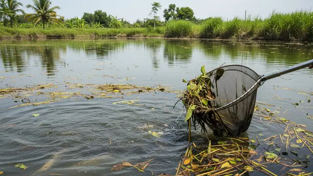 Rutin Mengangkat Daun dan Sisa Tanaman