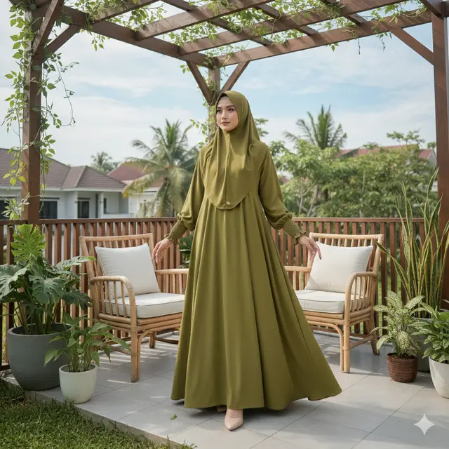 Model Gamis Bahan Rayon