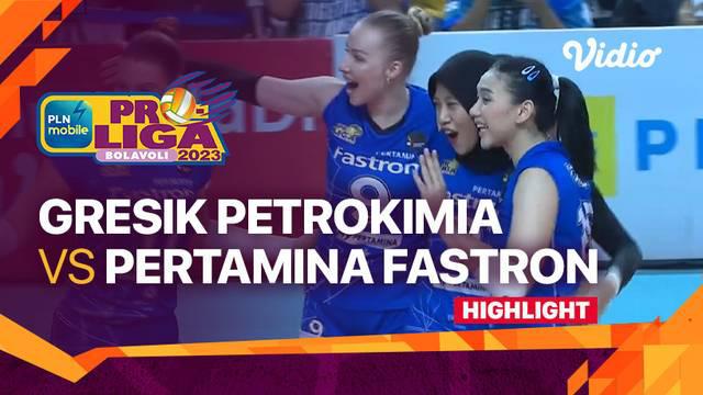Berita video highlights PLN Mobile Proliga 2023, Jakarta Pertamina Fastron menang 3-1 atas Gresik Petrokomia Pupuk Indonesia, Minggu (5/3/23)