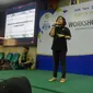 HRD Emtek, Yuliana Dewi yang akrab disapa Uwie, berbagi tips mengelola empat kecerdasan yang dimiliki manusia untuk menghadapi persaingan kerja era digital di EGTC 2019. (Liputan6.com/ Switzy Sabandar)