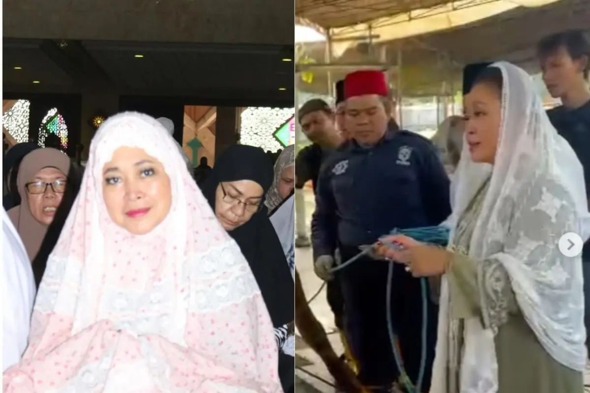 Gaya Santun Titiek Soeharto yang Masih Konsisten Pakai Outfit Hijau Sage di Idul Adha 2024