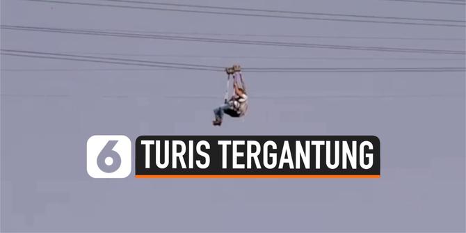 VIDEO: Menegangkan, Turis Tergantung di Wahana Setinggi 121 Meter