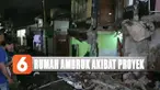 Para penghuni rumah berharap, pemegang proyek dan pihak terkait lainnya segera memperbaiki rumah mereka kondisinya semakin miring.
