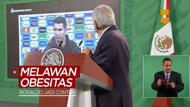 Berita video bintang Juventus dan Timnas Portugal, Cristiano Ronaldo, dijadikan contoh oleh Presiden Meksiko untuk kampanye melawan obesitas.