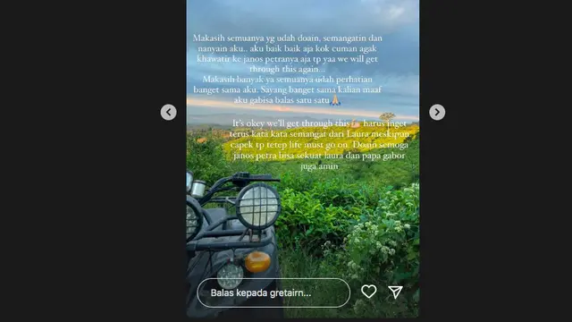 Ayah Mendiang Laura Anna Meninggal Dunia, Greta Irene Pikirkan Kedua Adiknya yang Masih Kecil: Dunia Keras Banget ke Kalian Ya. (instagram.com/gretairn)